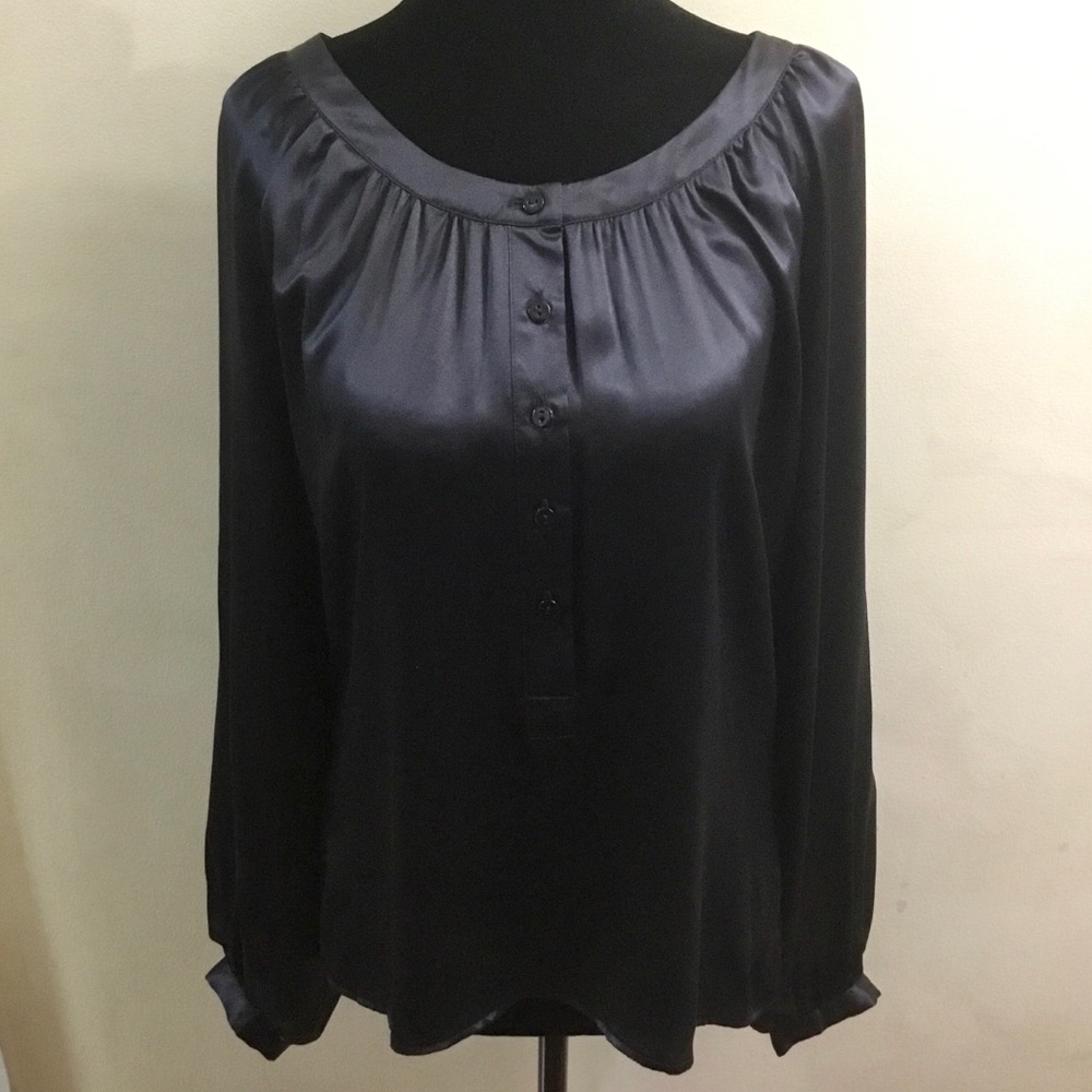 JOSEF 100% silk classic black blouse